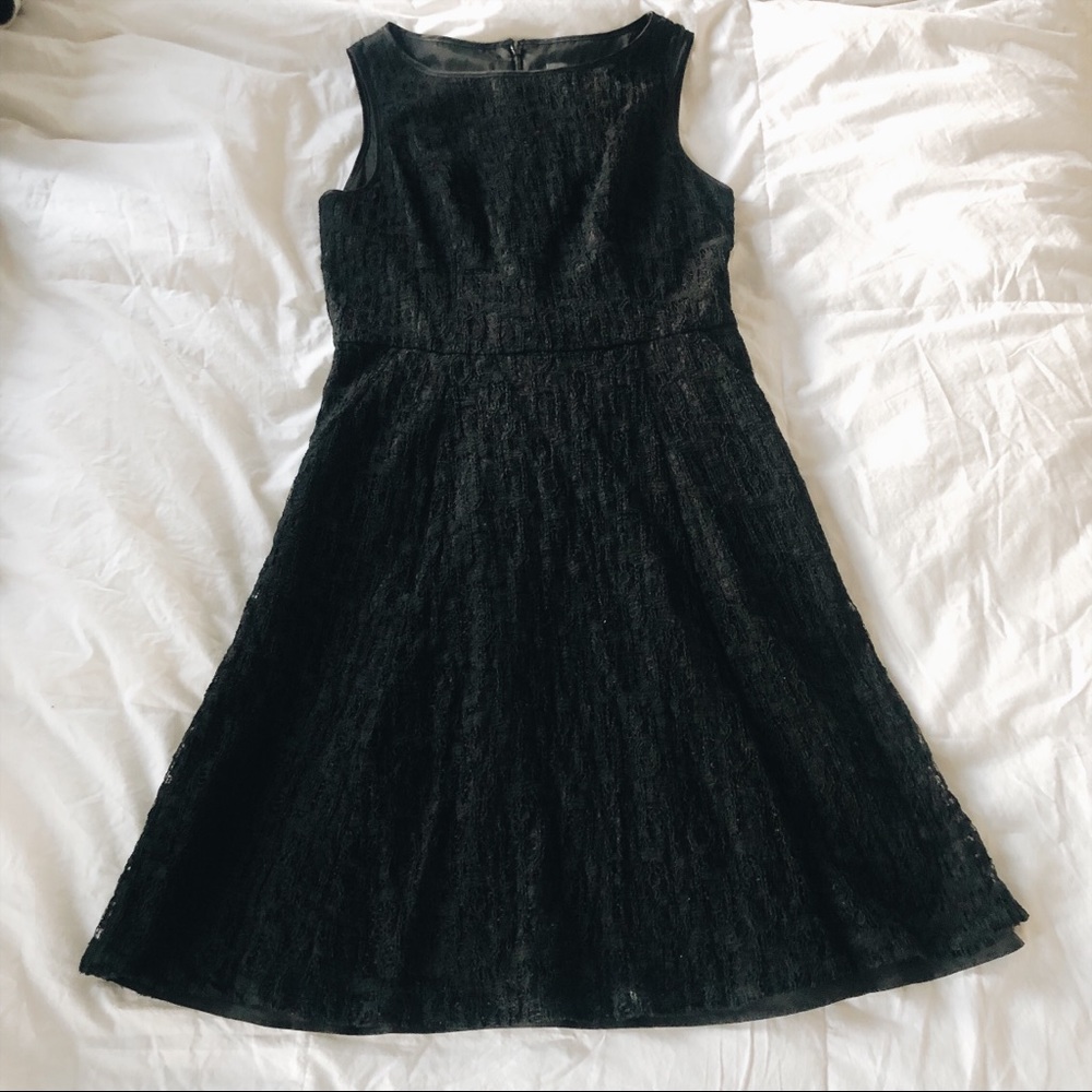 Adrianna Papell Black Lace Dress